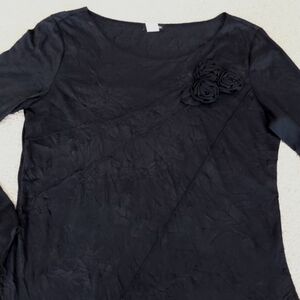 Le Chateau Wrinkled Asymmetrical Black Top